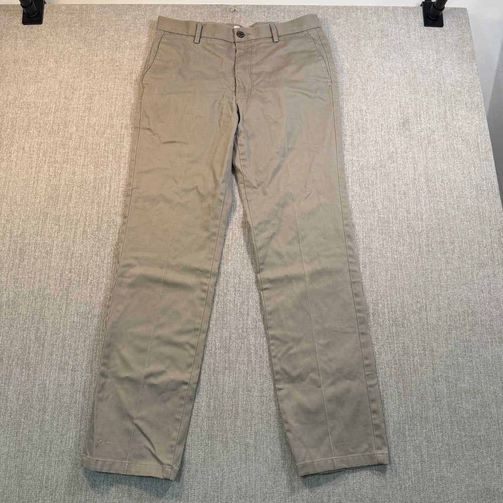 Dockers Mens Slim Fit Chinos Khaki Tan Flat Front Casual Dress Pants 32x31
